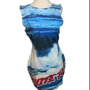 White Fox Boutique Oceanic Blue and White Dress